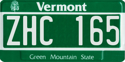 VT license plate ZHC165