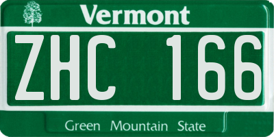 VT license plate ZHC166