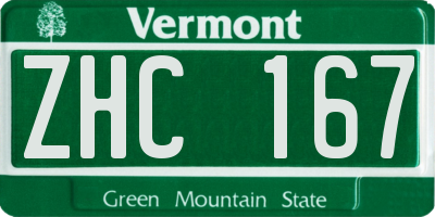 VT license plate ZHC167
