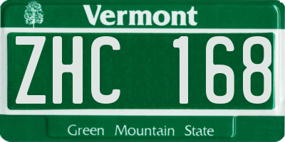 VT license plate ZHC168