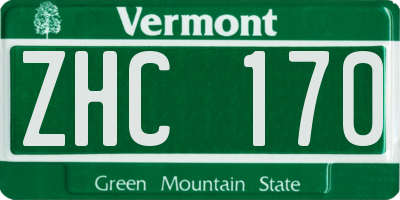 VT license plate ZHC170