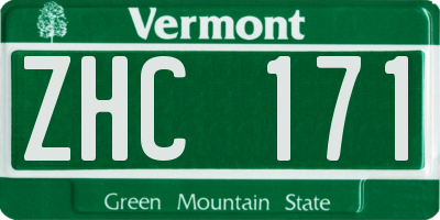 VT license plate ZHC171