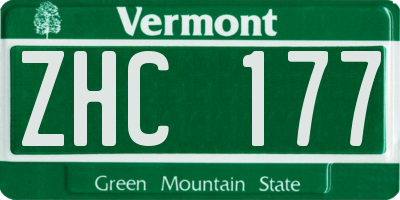 VT license plate ZHC177