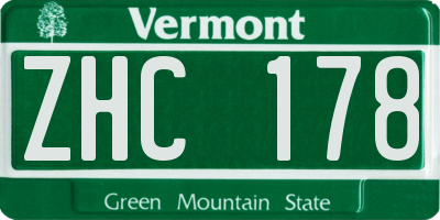 VT license plate ZHC178
