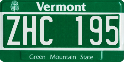 VT license plate ZHC195