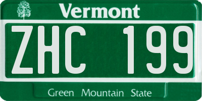 VT license plate ZHC199