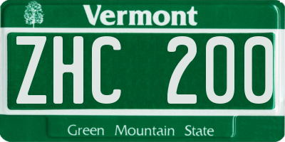 VT license plate ZHC200
