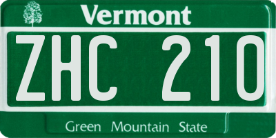 VT license plate ZHC210
