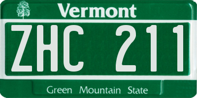 VT license plate ZHC211