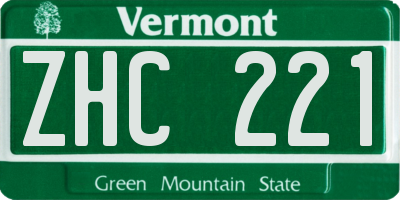 VT license plate ZHC221