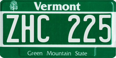 VT license plate ZHC225