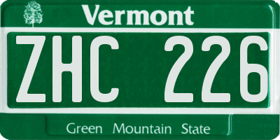 VT license plate ZHC226