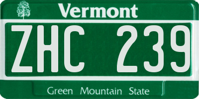 VT license plate ZHC239