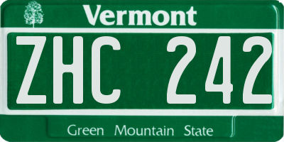 VT license plate ZHC242