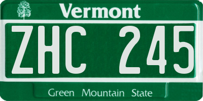 VT license plate ZHC245