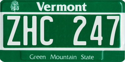 VT license plate ZHC247