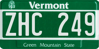 VT license plate ZHC249