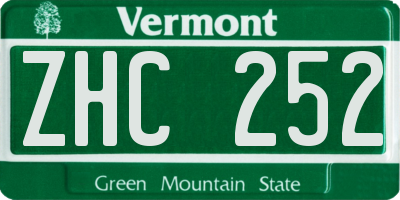 VT license plate ZHC252