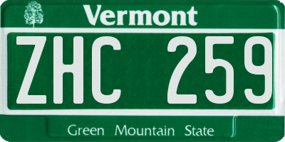 VT license plate ZHC259