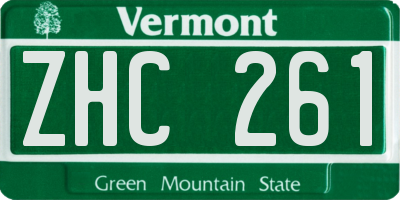 VT license plate ZHC261