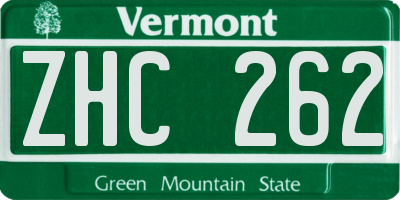 VT license plate ZHC262