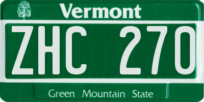 VT license plate ZHC270
