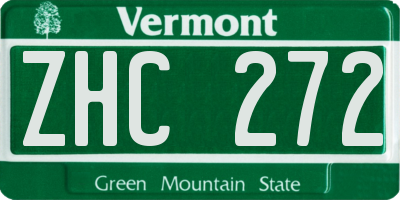 VT license plate ZHC272