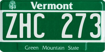 VT license plate ZHC273