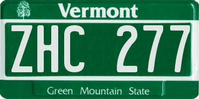 VT license plate ZHC277