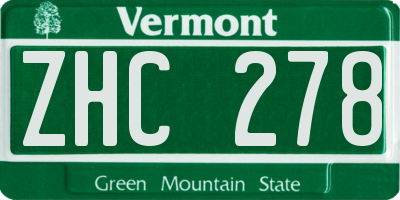 VT license plate ZHC278