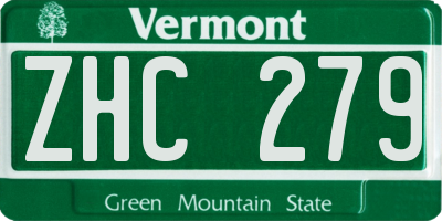 VT license plate ZHC279