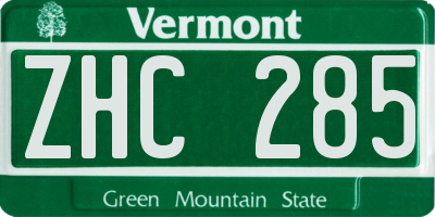 VT license plate ZHC285