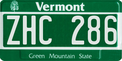 VT license plate ZHC286