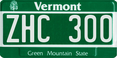 VT license plate ZHC300