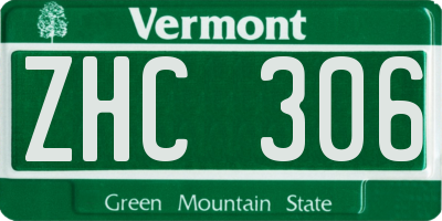 VT license plate ZHC306