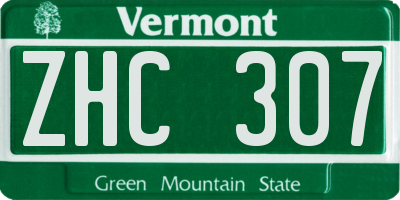VT license plate ZHC307