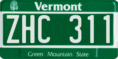VT license plate ZHC311