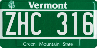 VT license plate ZHC316