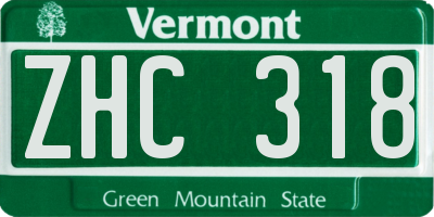 VT license plate ZHC318