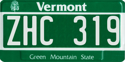 VT license plate ZHC319