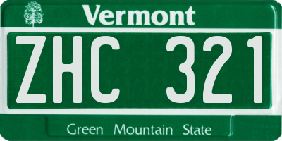VT license plate ZHC321