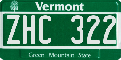 VT license plate ZHC322