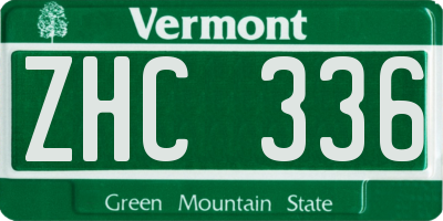 VT license plate ZHC336