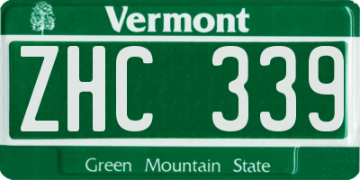 VT license plate ZHC339