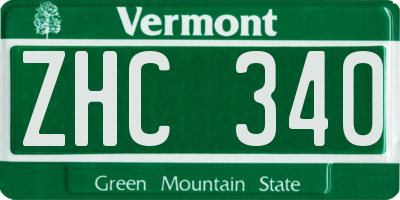 VT license plate ZHC340