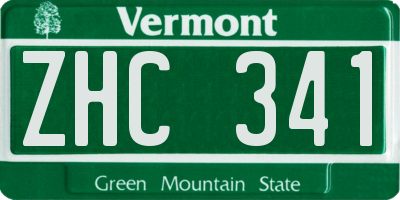 VT license plate ZHC341