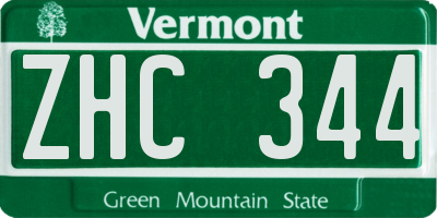 VT license plate ZHC344