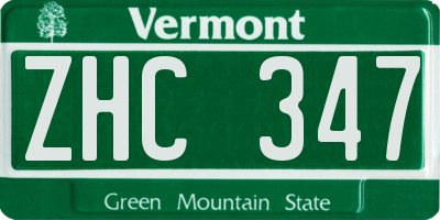 VT license plate ZHC347