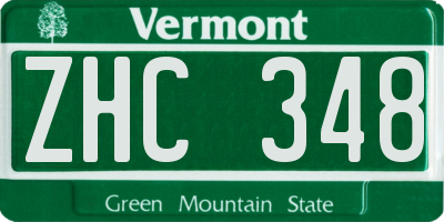 VT license plate ZHC348