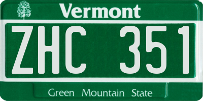 VT license plate ZHC351